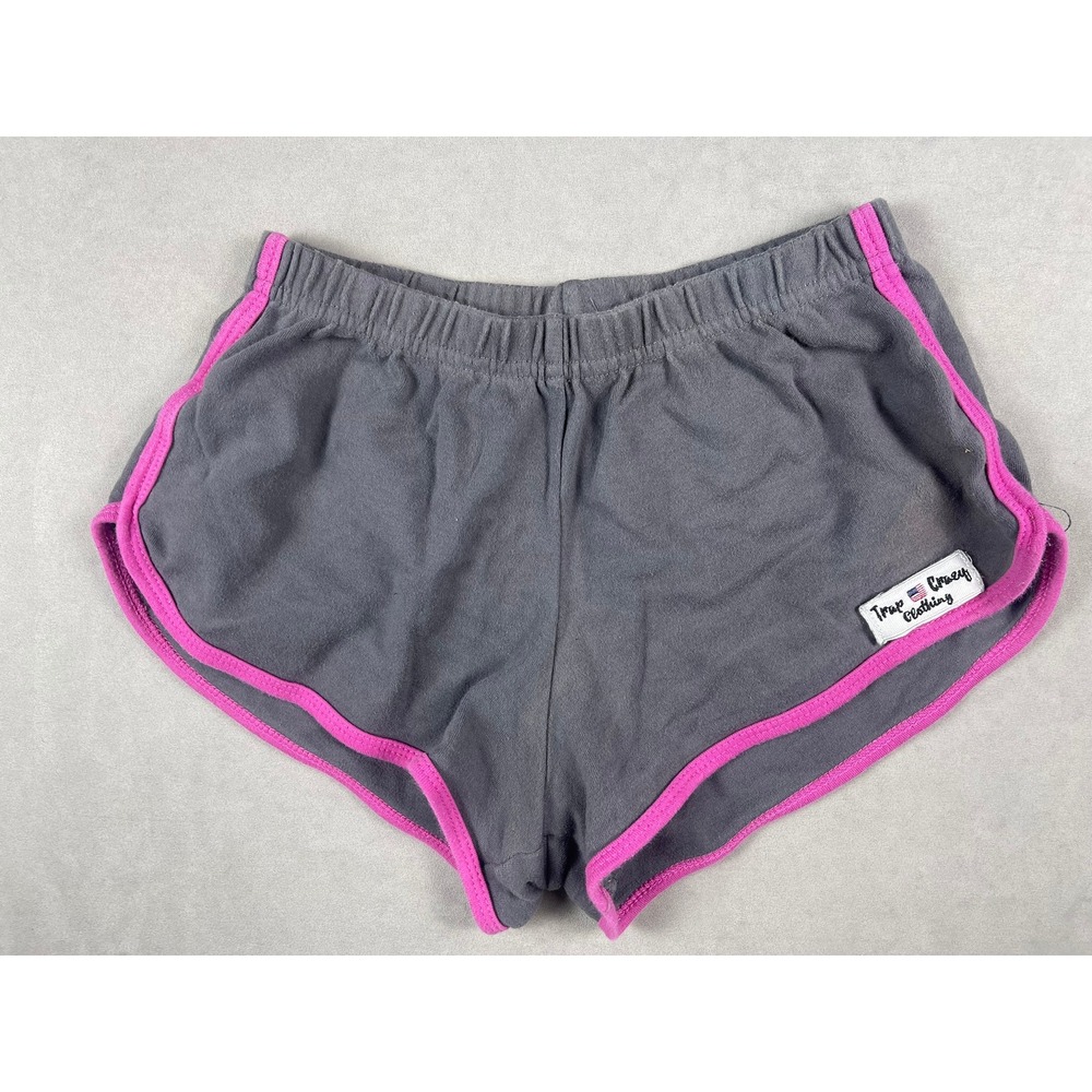 American Apparel‎ Trap Crazy Graphic Dolphin Running Shorts Grey Pink Size M